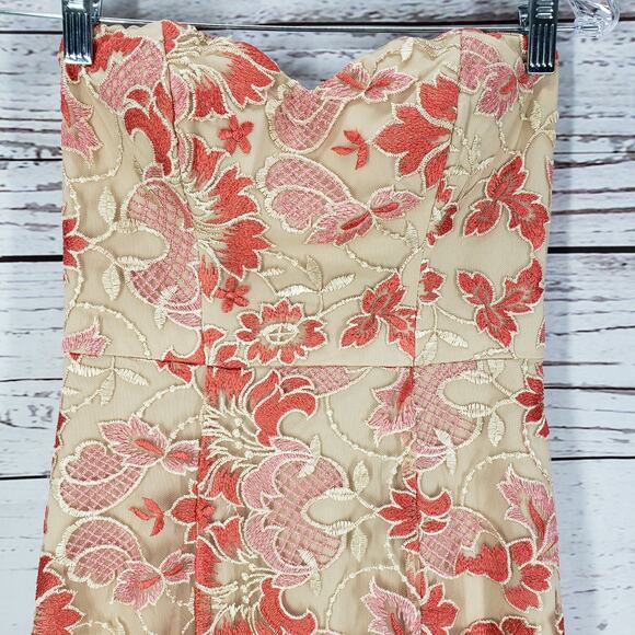 Speechless Floral Lace Strapless Sweetheart Neck Mermaid Dress Size 1 - Picture 4 of 14